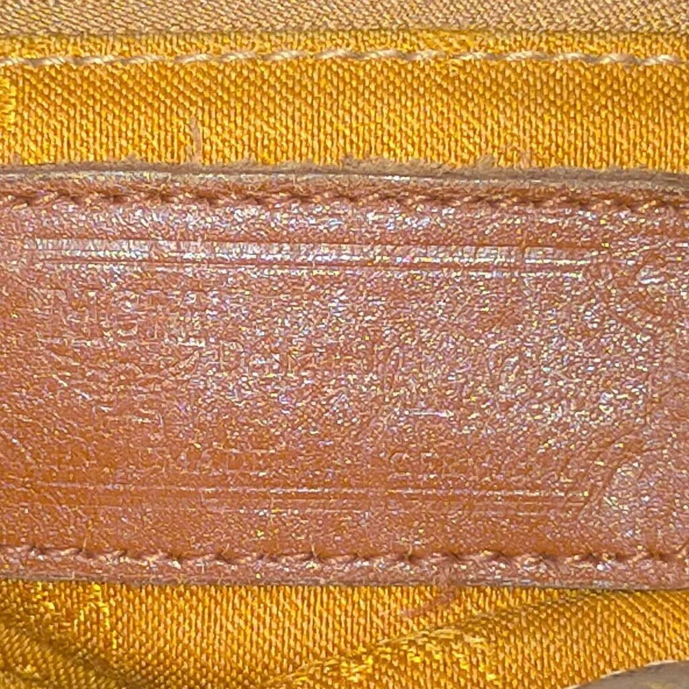 MCM Cognac Visetos Logo Leather Drawstring Backpack
